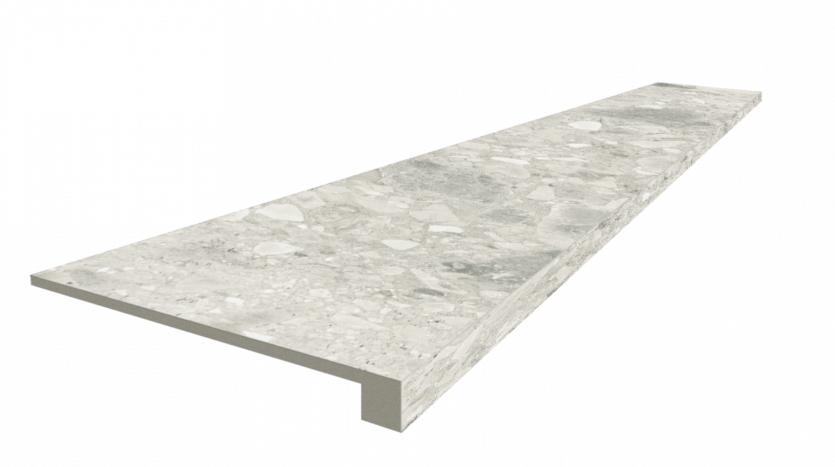 Ступени coliseumgres Брера Уайт фронтальная 620070002482 серый 33x120