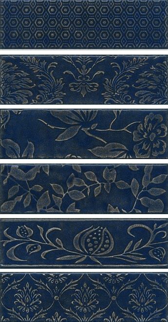 Керамическая плитка панно кампьелло синий ad\b333\6x\2914 28,5x51