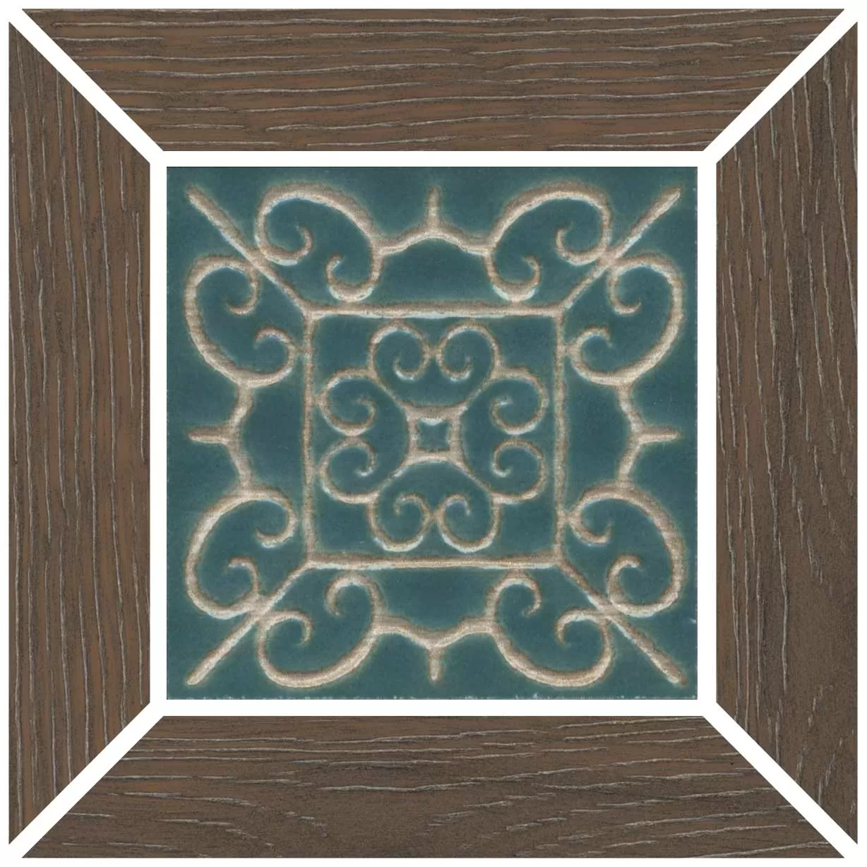 Керамическая плитка Вставка kerama marazzi id154 Тровазо наборный коричневый темный матовый 13x13