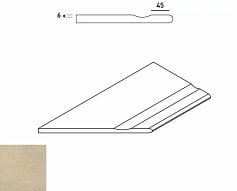 Италон СЭНД БОРТИК 30X60 С ВЫЕМКОЙ ЗАКРУГ.ЛЕВ бежевый для крыльца для улицы