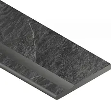 Бортик Италон Материя x2 Титанио с выемкой закругленный левый 620090001202 черный 30x120