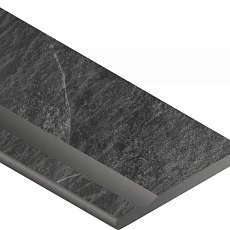 Бортик Италон Материя/ materia x2 Титанио С Выемкой Закругленный Левый 620090001202 Черный 30x120