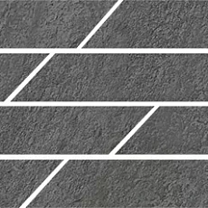 Керамическая плитка Бордюр kerama marazzi sg144\005t Гренель серый темный мозаичный 9.8x46.8