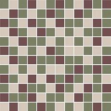Керамическая плитка Декор kerama marazzi kmd2msm011mn Темари мозаичный микс зеленый, бордовый, бежевый светлый матовый 29.8x29.8