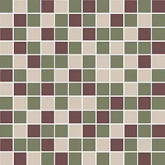 Керамическая плитка Декор kerama marazzi kmd2msm011mn Темари мозаичный микс зеленый, бордовый, бежевый светлый матовый 29.8x29.8