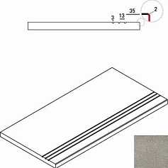 Керамогранит Ступень Италон Дискавер/ discover x2 grey bordo grip 30x60 30x60