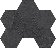 Мозаика estima ln04/te04 luna hexagon black черный 25x28.5