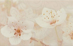 Шахтинская плитка Сакура коричневый декор 03 бежевый 