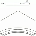 Керамогранит Бортик Италон Дискавер/ discover x2 Фумэ с выемкой угловой закругленный 60x60