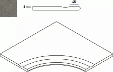 Керамогранит Бортик Италон discover x2 fume bordo svasato angolare round 60x60 60x60
