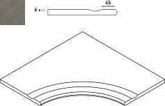 Италон Бортик Италон Discover X2 Fume Bordo Svasato Angolare Round 60x60 серый 