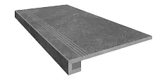 Ступени Комплект estima te03 terra anthracite (Ступень 33x120 непол. прямоугол. бортик с насечками + Подступенок 14,5x120) 33x120