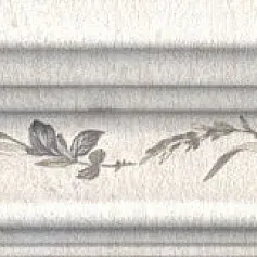 Керамическая плитка Бордюр Багет Кантри Шик белый декорированный 5x20