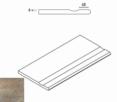 Италон ЭМЕРАЛЬД БОРТИК 30X60 С ВЫЕМКОЙ ЗАКРУГЛЁН 620090000260 коричневый для крыльца для улицы