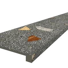 Ступени coliseumgres Палладио/ palladio Блэк Фронтальная 620070002370 Черный 33x120