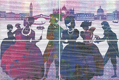 Керама Марацци Панно Карнавал в Венеции фиолетовый для ванной