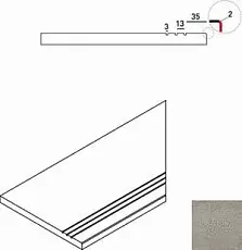 Керамогранит Ступень Италон discover x2 grey bordo grip dx правый 30x60 30x60