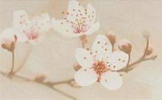 Керамическая плитка сакура коричневый декор 02 25x40