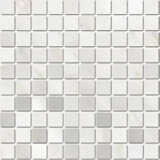Керамическая плитка Декор Гран Пале белый мозаичный 25x40