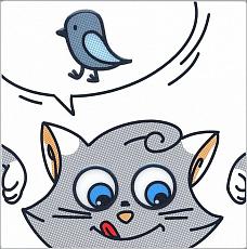 Керамическая плитка Декор Кошки-Мышки. Птичка 20x20