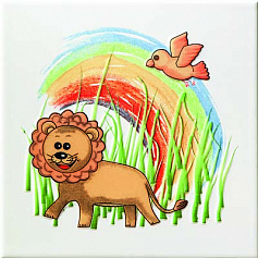 Tubadzin Pastel Safari 3 декор белый для ванной