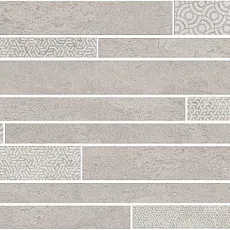 Керамогранит Декор Ламелла серый светлый мозаичный 25x50,2