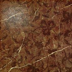 Керамогранит Сицилия Коричневый Декор Листья 45x45