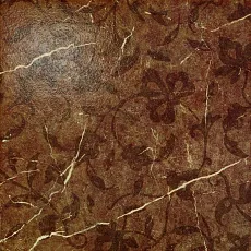Керамогранит Сицилия/ sicilia Коричневый Декор Листья 45x45