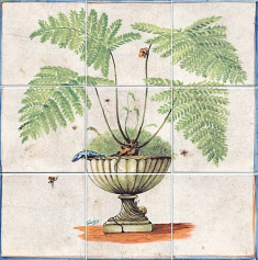 Керама Марацци Панно Форио Папоротник серый для кухни, для ванной