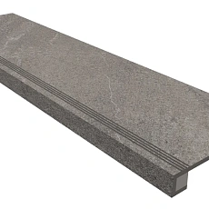 Ступени Комплект estima gb02 Габбро/ gabbro grey (Ступень 33x120 Непол. Прямоугол. Бортик С Насечками + Подступенок 14,5x120) 33x120