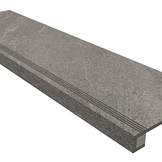 Ступени Комплект estima gb02 Габбро/ gabbro grey (Ступень 33x120 Непол. Прямоугол. Бортик С Насечками + Подступенок 14,5x120) 33x120