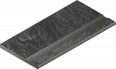 Бортик Италон Материя x2 Титанио с выемкой закругленный 620090001198 черный 30x120