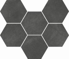 Италон Континуум Петрол мозаика Гексагон серый 