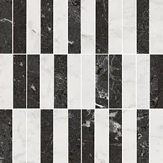 Керамическая плитка Декор kerama marazzi kmd2msa003br Тубкаль мозаичный микс черный белый глянцевый обрезной 30x30