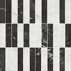 Керамическая плитка Декор kerama marazzi kmd2msa003br Тубкаль мозаичный микс черный белый глянцевый обрезной 30x30