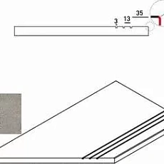 Керамогранит Ступень Италон Дискавер/ discover x2 grey bordo grip sx Левый 30x60 30x60