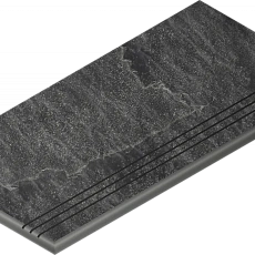 Ступени Италон Материя/ materia x2 Титанио 120 Закругленная Грип Левая 620040000207 Черный 30x120