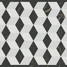 Керамическая плитка Декор Келуш 4 черно-белый 14x34