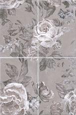 Керамическая плитка Панно Александрия серый 40x60