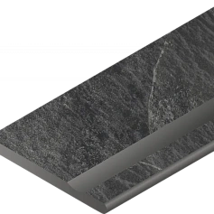 Бортик Италон Материя x2 Титанио с выемкой закругленный правый 620090001200 черный 30x120