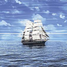 Керамическая плитка панно тиррено фрегат обрезной 60x60