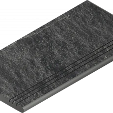 Ступени Италон Материя/ materia x2 Титанио 120 Закругленная Грип Правая 620040000205 Черный 30x120