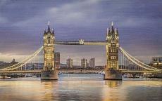 Керамическая плитка бридж синий декор 01 25x40