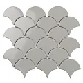Мозаика fan Шейп light grey glossy 27,4x29,3
