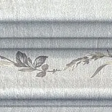 Керамическая плитка Бордюр Багет Кантри Шик серый декорированный 5x20