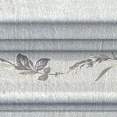 Керамическая плитка Бордюр Багет Кантри Шик серый декорированный 5x20