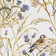 Керамическая плитка Декор Астория Птицы белый обрезной 25x75