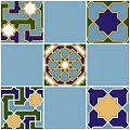 Мозаика багдад синий верх 02 30x34