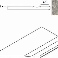 Керамогранит Бортик Италон Дискавер/ discover x2 grey bordo svasato round sx Левый 30x60 30x60