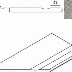 Керамогранит Бортик Италон Дискавер/ discover x2 grey bordo svasato round sx Левый 30x60 30x60